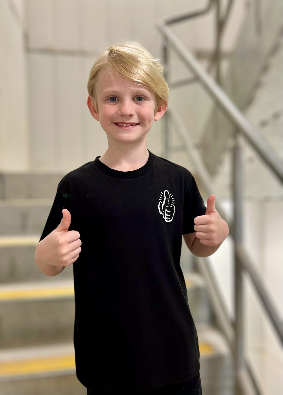 KIDS ROUND NECK LOGO T-SHIRT BLACK/WHITE